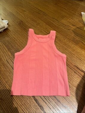 aerie Coral Pink Ribbed Tank Top